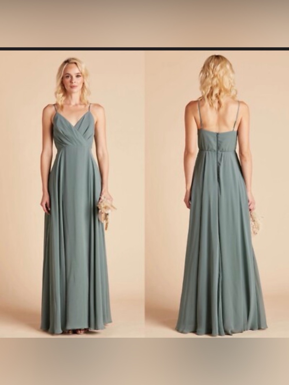 Birdy Grey Sage Green Spaghetti Strap Maxi Dress